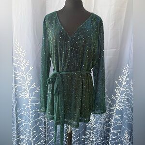 BloomChic Black Blue Green Shimmer Dress